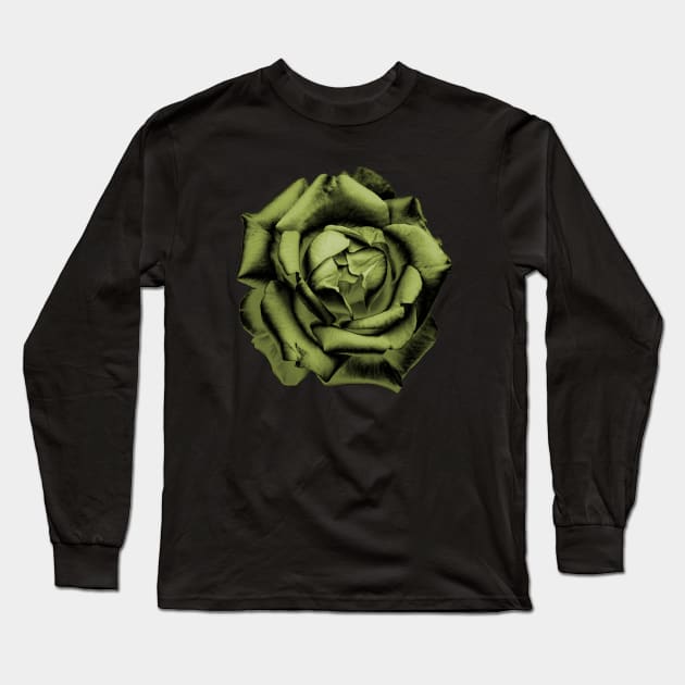 Yellow Charcoal Rose Long Sleeve T-Shirt by nautilusmisc